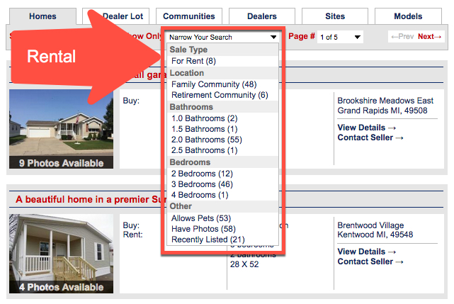 Finding Rental Homes on MHV