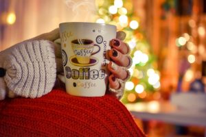 Warm beverages and blankets to keep warm in your mobile home