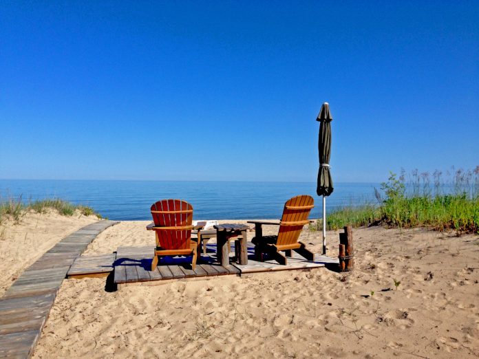 Beach chairs & umbrella top great lakes mobile home markets