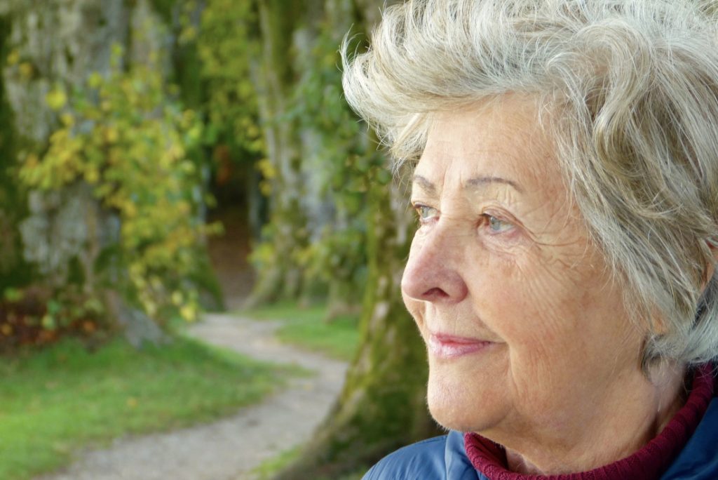 Woman on a trail retirement community
