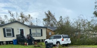Louisiana Woman’s Manufactured Home Endures Hurricane Laura manufactured home endures hurricane laura downed tree
