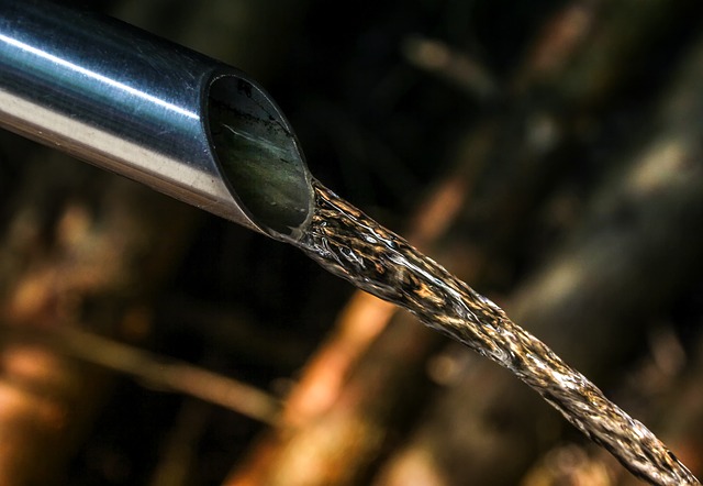 A water stream coming out of a water pipe