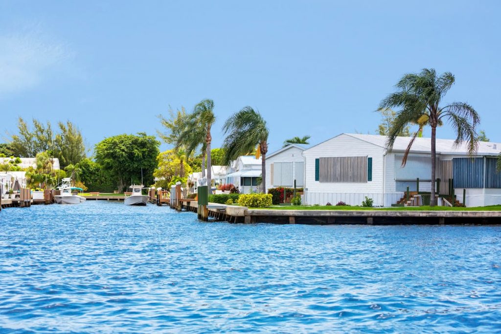 Waterfront views in mobile home parks