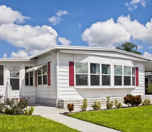 What is the Blue Book on a Mobile Home? Photo of a pre-owned mobile home.